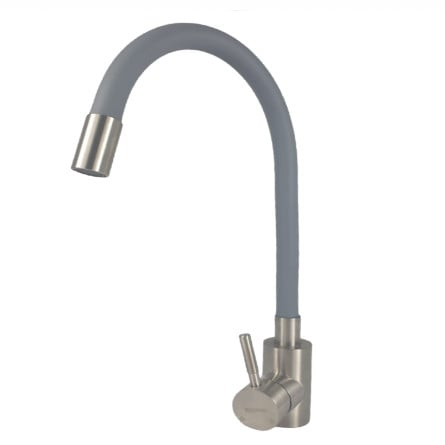 Baterie bucatarie MIXXUS SUS-011 REFL GRAY din otel inoxidabil, Monocomanda, Racorduri incluse [3]