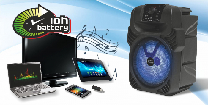 Boxă party pe 2 căi, acumulator înglobat și lumină LED [3]