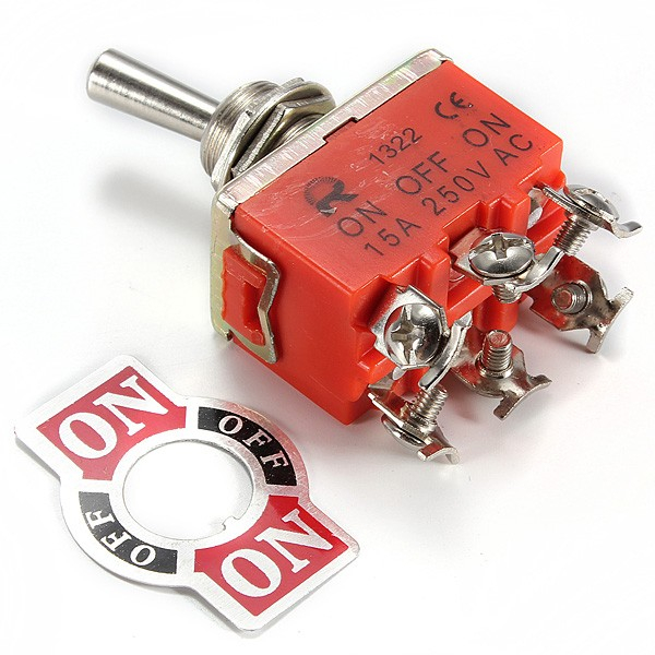 Comutator dublu 15A 250V (6 papuci) [2]