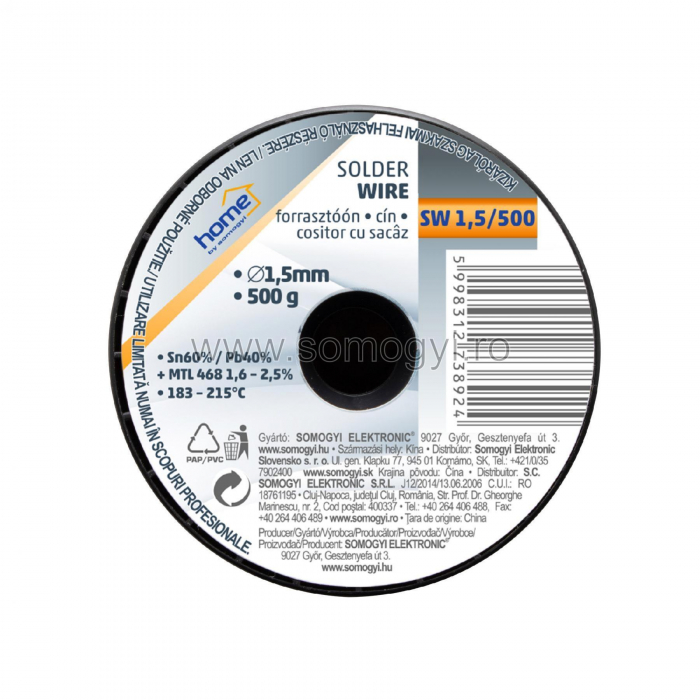 Cositor cu sacaz, 1,5 mm, 500g cu 2% sacaz [2]