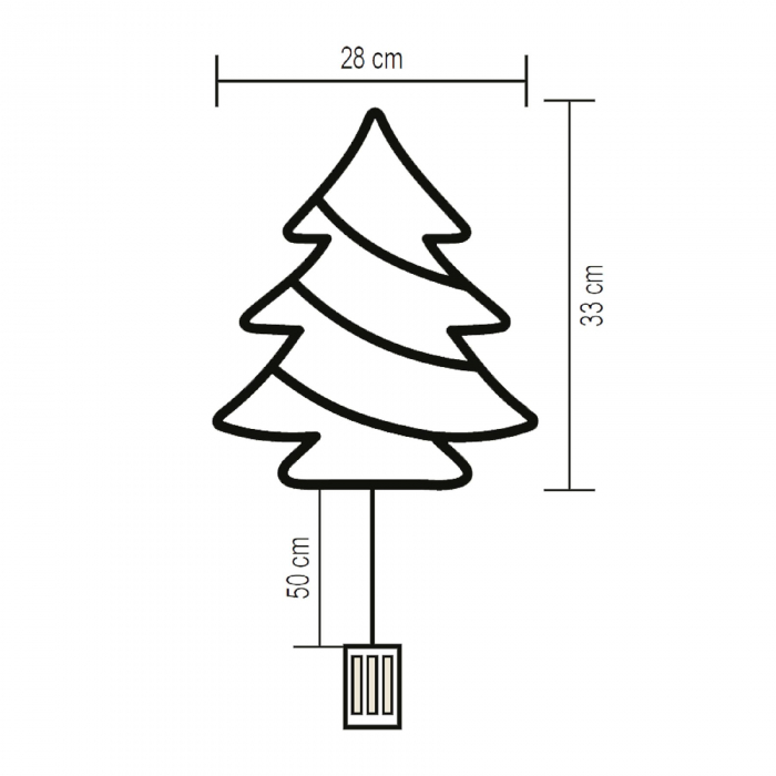 Decor fereastră, brad 35 buc LED alb cald [3]