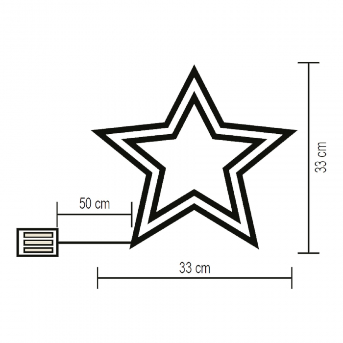 Decor fereastră, stea 35 buc LED alb cald [3]