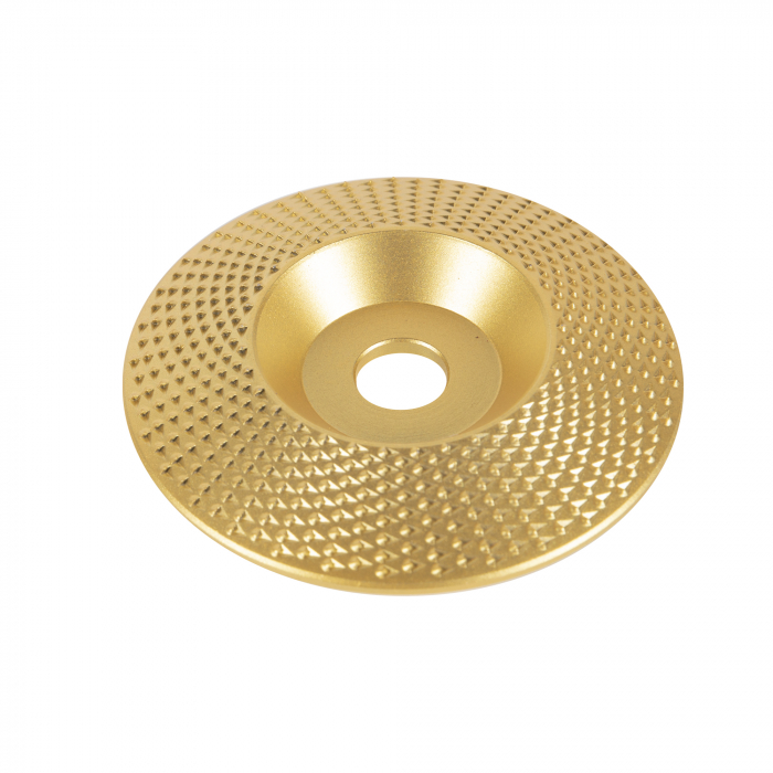 Disc plat, auriu, de rindeluit lemn, 98mm [2]