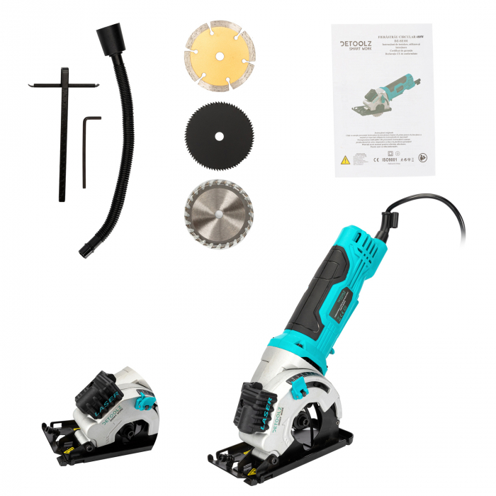 Fierastrau circular electric 480W, 85mm, 3500 rpm, albastru [4]
