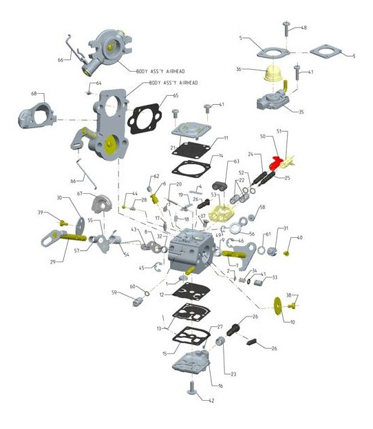 Kit reparatie carburator drujba Husqvarna 550XP, 570, 575XP (RB-130) Zama [2]