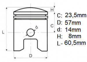 Piston Suzuky GN125cc (Ø 57mm) [2]