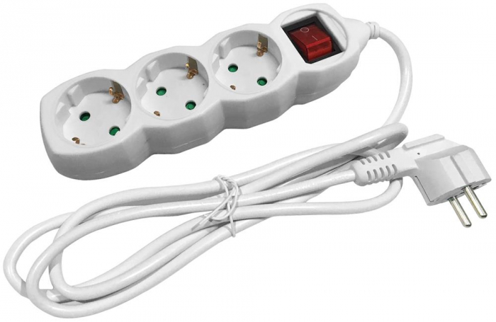 Prelungitor 3 prize cu intrerupator 1,5 m 3G1.5 Entac S1, 3680W, 16A, 250V [1]