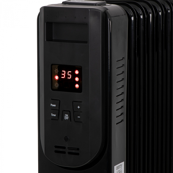 Radiator pe ulei, 11 elementi, 2500W, 3 trepte de caldura, display LED, telecomada, negru [5]