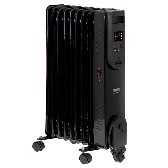 Radiator pe ulei, 11 elementi, 2500W, 3 trepte de caldura, display LED, telecomada, negru [2]