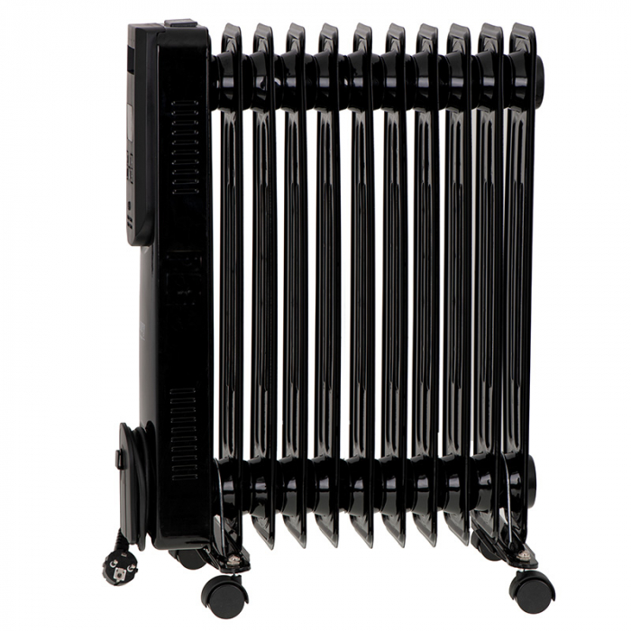Radiator pe ulei, 11 elementi, 2500W, 3 trepte de caldura, display LED, telecomada, negru [3]