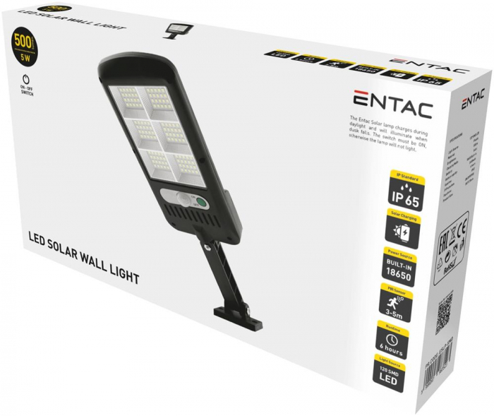 Reflector solar de perete 5W SMD cu senzor de mișcare [2]