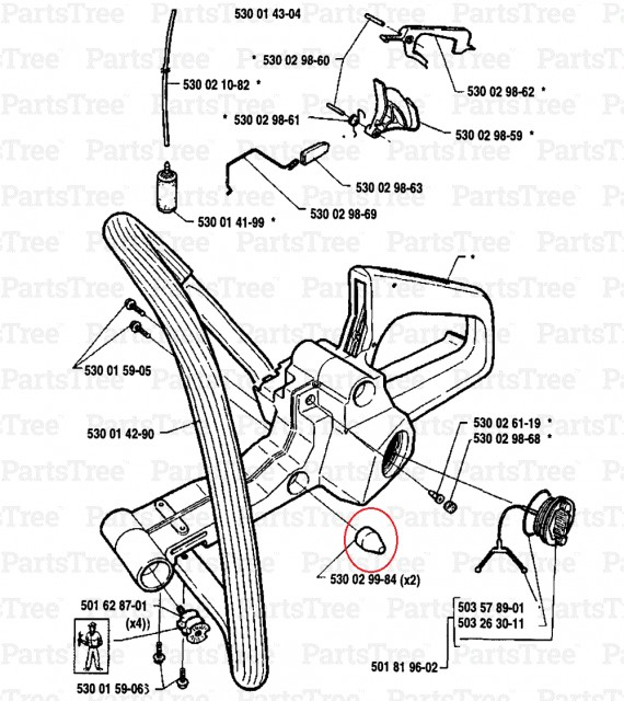 Tampon cauciuc Husqvarna 136, 137, 141,142 model 1 [2]