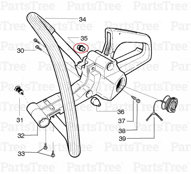 Tampon cauciuc Husqvarna 136, 137, 141,142 model 2 [2]