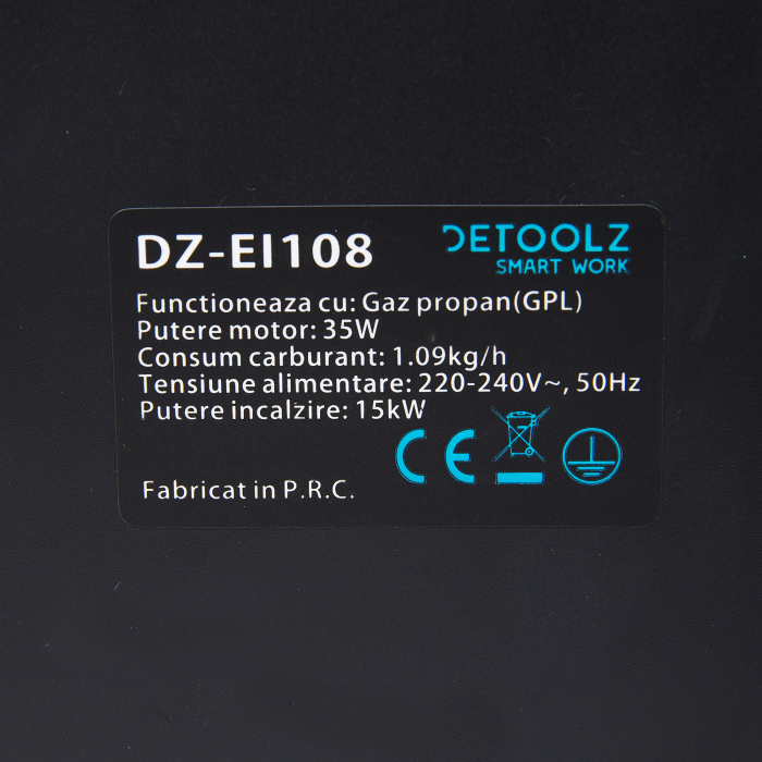 Tun de caldura pe gaz GPL 220-240V 50Hz 15KW [2]
