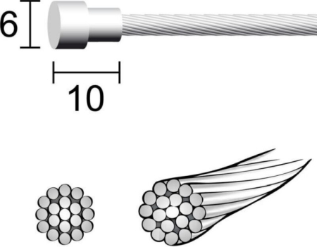 10 x Cablu frana spate bicicleta 180 cm (fara camasa) MODEL 2 [1]