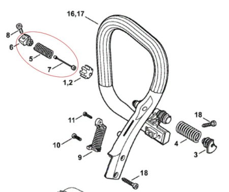 Amortizor drujba compatibil Stihl MS 231, MS 241, MS 251, MS 271, MS 291 (mic) [1]