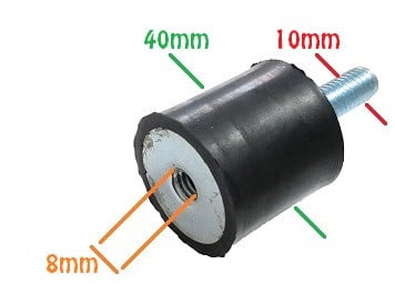  Amortizoare sustinere generator - Amortizor universal generator, motopompa (surub-piulita) 10 mm