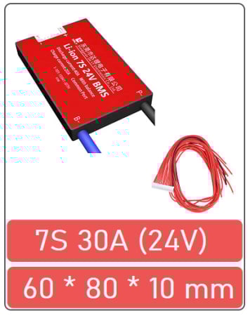  Piese kit conversie bicicleta electrica - BMS baterie Li-ion 7S 30A (24V)