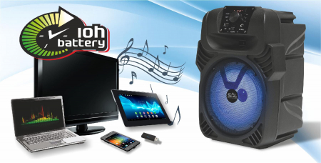 Boxă party pe 2 căi, acumulator înglobat și lumină LED [2]