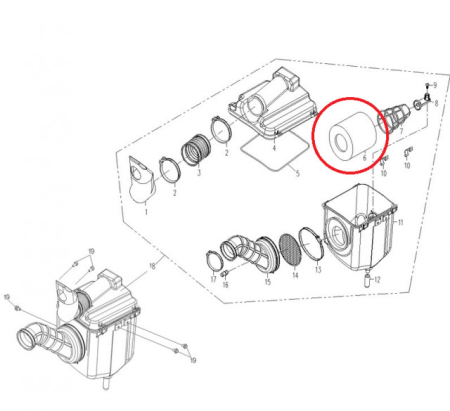 Burete filtru aer ATV CF Moto 500cc (0180-1120A0) [1]