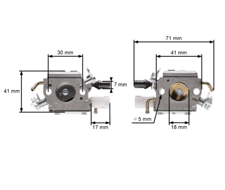 Carburator drujba Husqvarna 340, 345, 350, 353 (cu pompita, cu 2 tevi) [1]