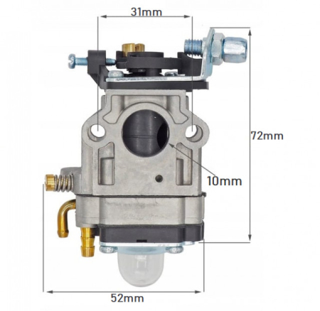 Piese motocoasa  - Carburator motocoasa chinezesca int. 10mm Cal I
