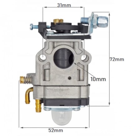 Carburatie motocoasa  - Carburator motocoasa chinezesca int. 10mm Cal II