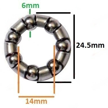 Coronita bicicleta 24.5 x 14mm Ø 6mm [1]