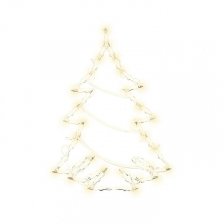 Decoratiune - Decor pentru fereastră, iluminat, brad, 41 cm, 230V