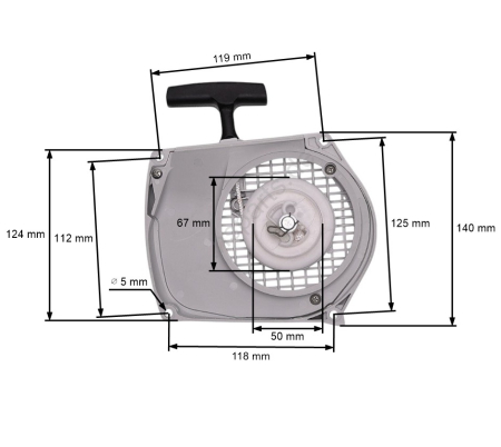 Piese drujba  - Demaror drujba compatibil Stihl 028, 028AV, 028 Super, 028 WB