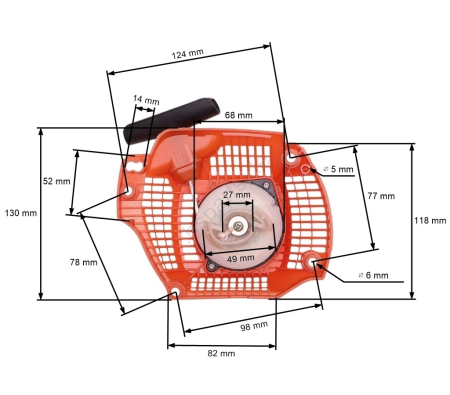  Pornire drujba  - Demaror drujba Husqvarna 135, 140, 435 (504 59 70-02)