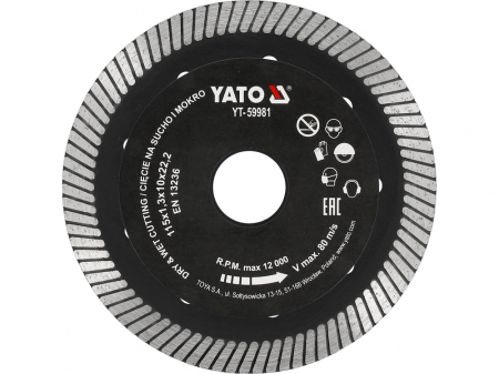 Discuri - Disc diamantat de 115mm cu gaura de 22.2mm