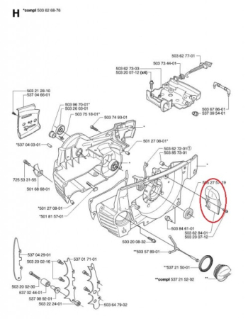 Duza aer carter drujba Husqvarna 365, 371, 372 originala [1]
