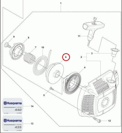 Fulie demaror drujba Husqvarna 135, 140, 435, 435e, 440e Originala [1]