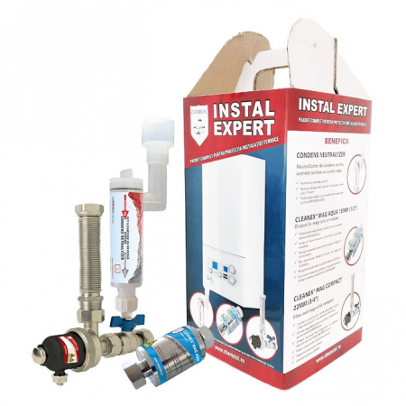 Centrale Termice si Boilere - INSTAL EXPERT - Pachet complet pentru protectia instalatiei termice (filtru antimagnetita + anticalcar + neutralizator de condens )
