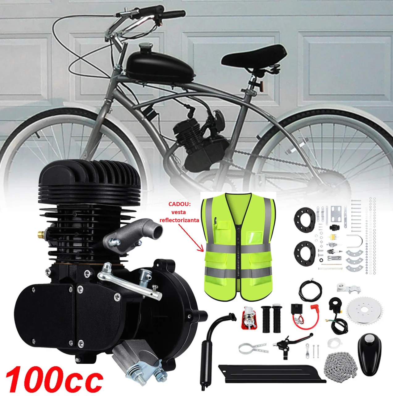 Piese de schimb - Kit motor bicicleta 100cc 2 TIMPI