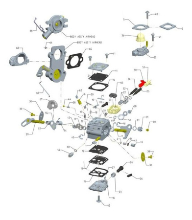 Kit reparatie carburator drujba Husqvarna 550XP, 570, 575XP (RB-130) Zama [1]