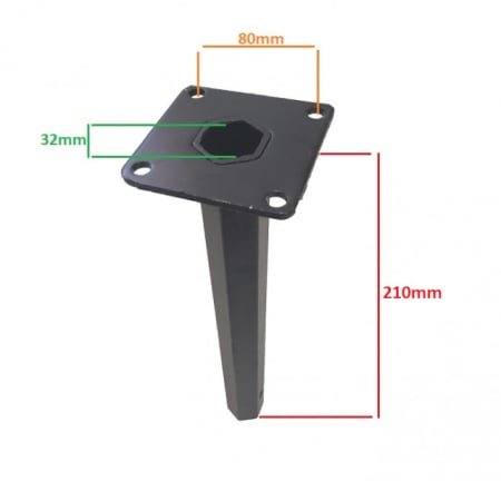  Roti motosapa, motocultor si componente  - Manicot roata motocultor baza patrata (h 210mm) (ax hexagonal 32mm)