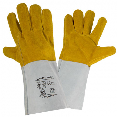 Echipamente de protectie - Manusa de sudura din piele de bovina cusuta cu rezistenta ridicata la sursele de inflamare Lahti Pro