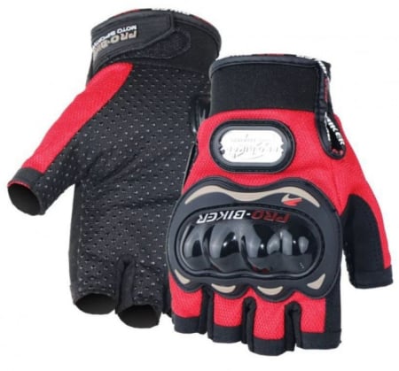 Piese scutere  - Manusi fara degete Pro Biker (rosii)