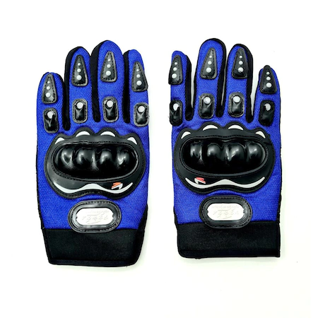 Echipamente de protectie - Manusi moto negru cu albastru marimea L