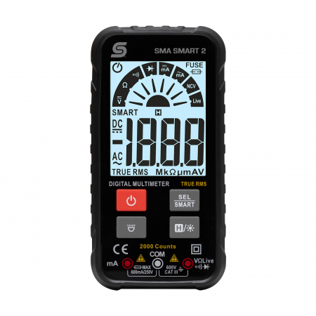 Testere Voltaj - Multimetru digital cu afisaj mare, iluminat, design plat, identificare smart inteligenta si functii manuale
