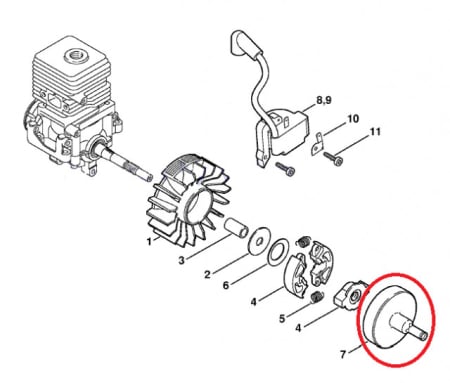 Oala ambreiaj motocoasa compatibila Stihl FS38, FS40, FS45, FS46, FS50, FS55, FS56 [1]