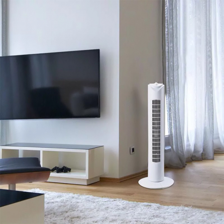 *OFERTA* Ventilator tip turn, rotativ, alb, 3 trepte, 79 cm, 45 W [4]
