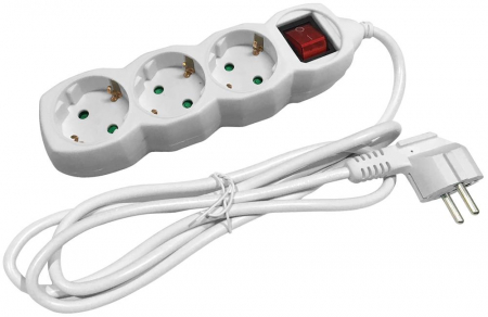 Casa si bucatarie - Prelungitor 3 prize cu intrerupator 1,5 m 3G1.5 Entac S1, 3680W, 16A, 250V