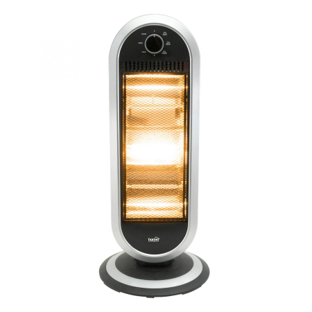 Casa si bucatarie - Radiator halogen, 1200W, 3 trepte de încălzire, oprire automată, negru/gri