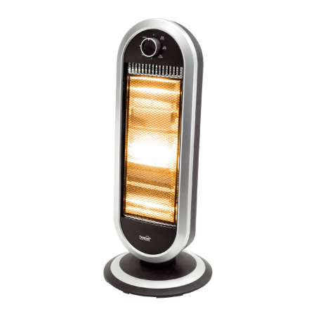 Radiator halogen, 1200W, 3 trepte de încălzire, oprire automată, negru/gri [1]