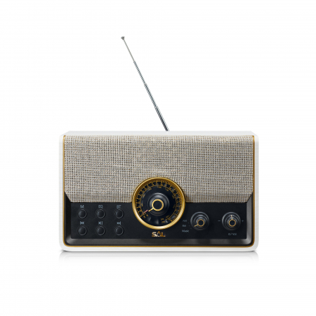 Aparate radio, difuzoare, modulatoare, boxe - Radio retro 6 in 1, 227 x 133 x 102 mm conexiune BT stereo fara fir
