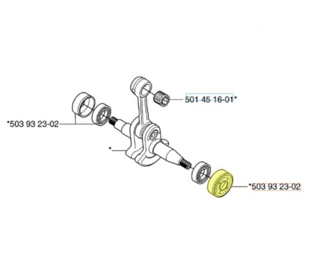 Rulment cu simering drujba Husqvarna 340, 345, 350 (cal. 1) / set [1]