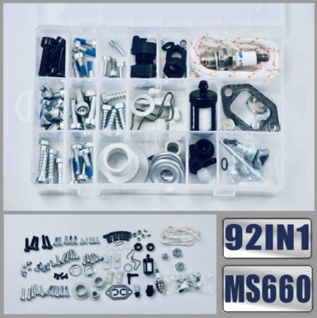 Piese drujba  - Set 92 buc piulite, suruburi si accesorii drujba compatibile Stihl Ms 440, 660
